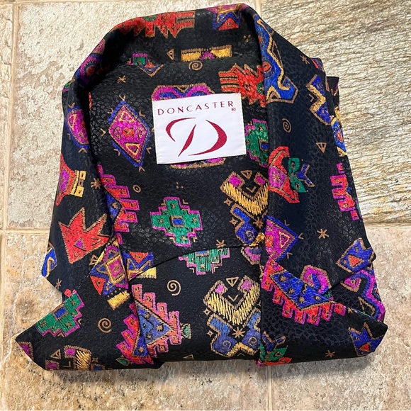 Vintage Doncaster Multicolored Geometric Print Women’s Blazer Size 6 - Picture 13 of 15